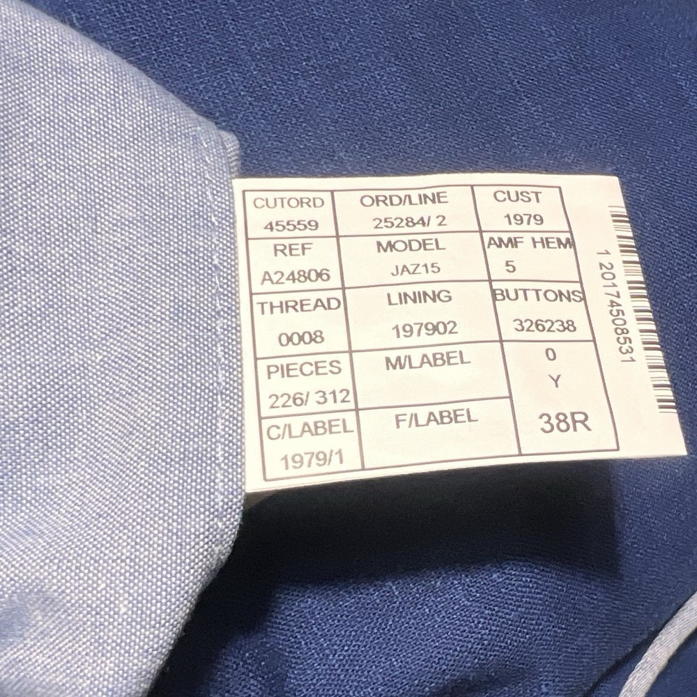 Taylor Stitch Blue Men's Suit Blazer - Picture 6 of 7